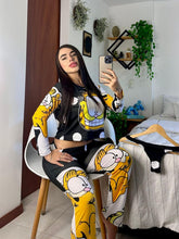 Conjunto de pijama estampado con pantalón y sudadera