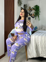 Conjunto de pijama estampado con pantalón y sudadera